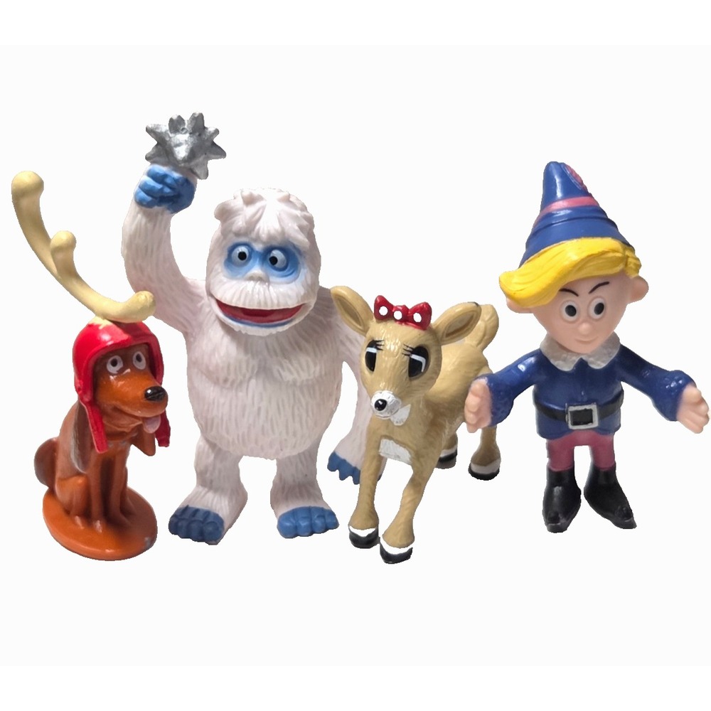 Rudolph The Red-Nosed Reindeer The Grinch 2-3" Mini Figures Character Lot Of 4